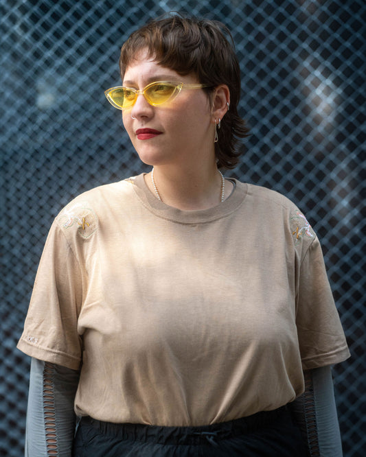 T-shirt (Custom embroidery, Beige) | Emma Forgues