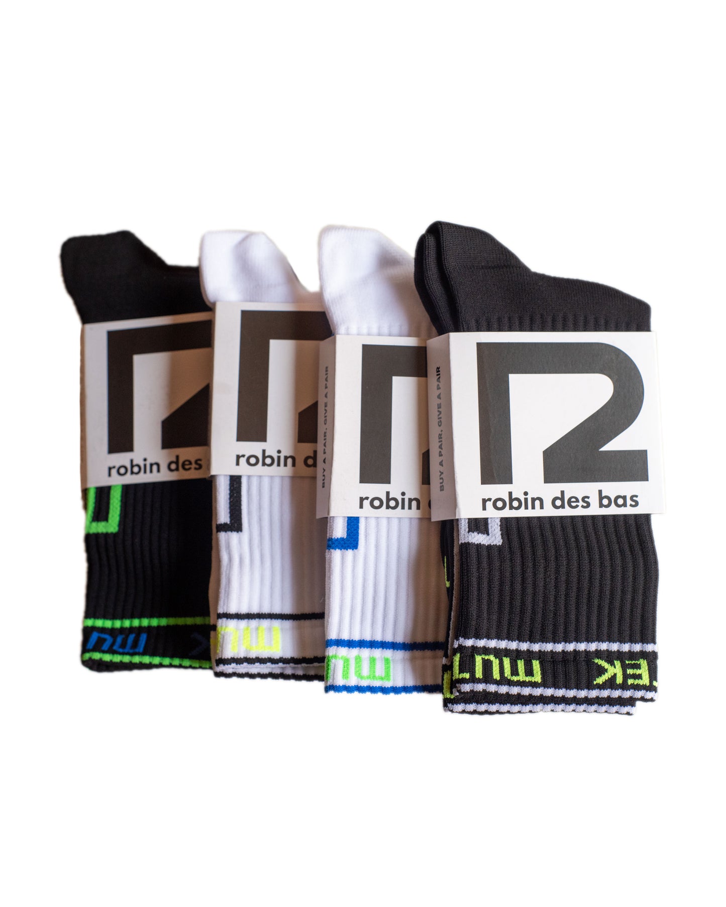 Socks (White + Green/Blue) | Cadie Desbiens-Desmeules